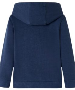 Kindertrui met capuchon 140 gemêleerd marineblauw en oranje