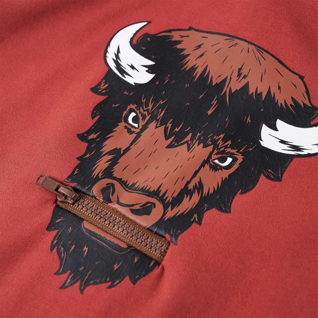 Kindertrui met capuchon 140 roodbruin - Image 4