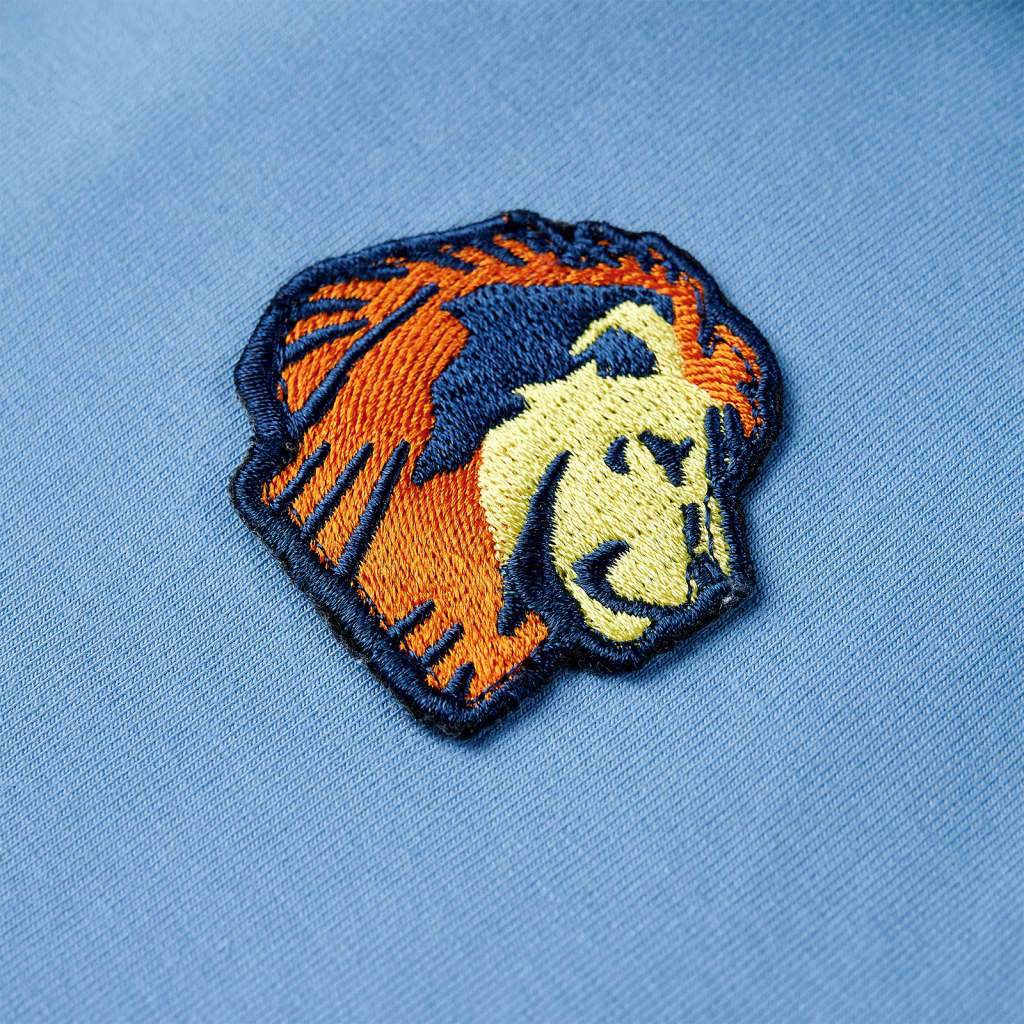 Kindertrui met capuchon 92 blauw en zachtgeel - Image 4