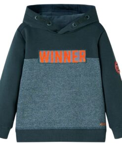 Kindertrui met capuchon 92 donkergroen