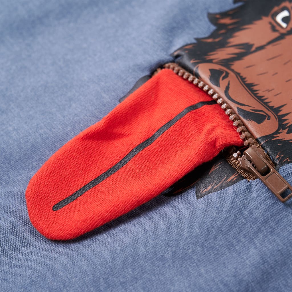 Kindertrui met capuchon 92 gemêleerd blauw - Image 5