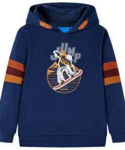 Kindertrui met capuchon 92 marineblauw