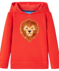 Kindertrui met capuchon 92 rood