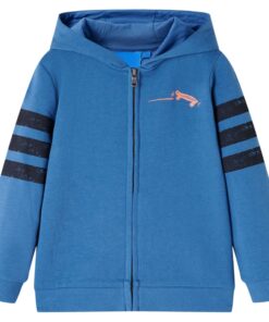 Kindervest met capuchon 104 blauw