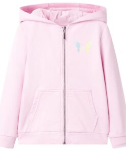 Kindervest met capuchon 116 lichtroze