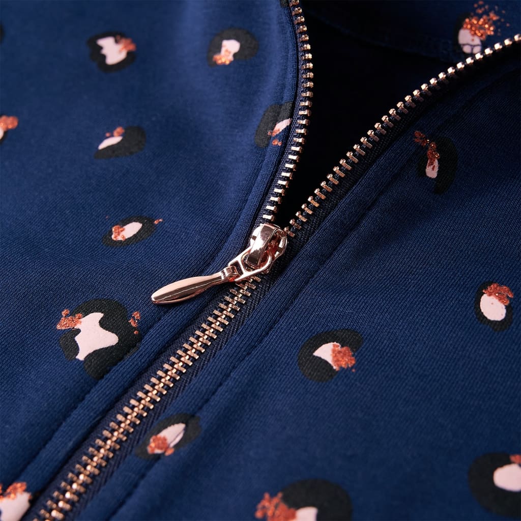 Kindervest met capuchon 116 marineblauw - Image 4