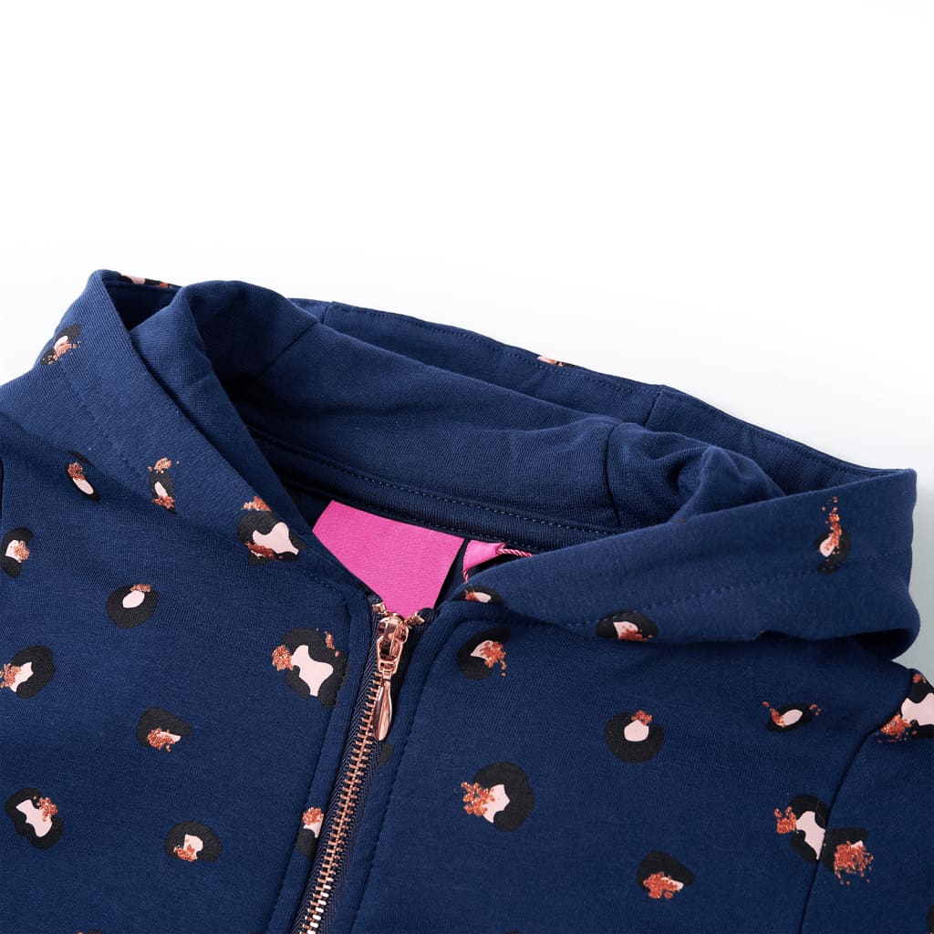 Kindervest met capuchon 128 marineblauw - Image 3