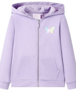 Kindervest met capuchon 92 lila