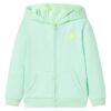 Kindervest met capuchon en rits 104 felgroen