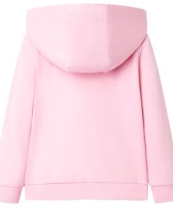 Kindervest met capuchon en rits 104 felroze