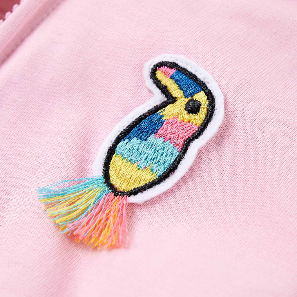 Kindervest met capuchon en rits 104 felroze - Image 5