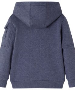 Kindervest met capuchon en rits 104 gemêleerd donkerblauw