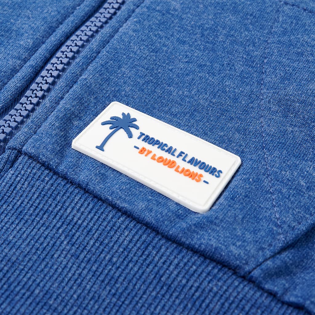 Kindervest met capuchon en rits 104 gemêleerd donkerblauw - Image 6