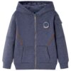Kindervest met capuchon en rits 104 gemêleerd donkerblauw