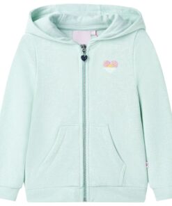 Kindervest met capuchon en rits 104 gemengd lichtmint