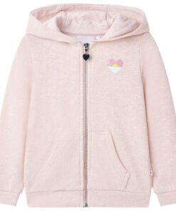 Kindervest met capuchon en rits 104 gemengd lichtroze