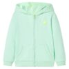 Kindervest met capuchon en rits 116 felgroen