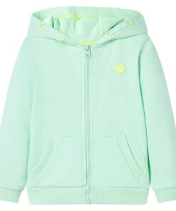 Kindervest met capuchon en rits 116 felgroen