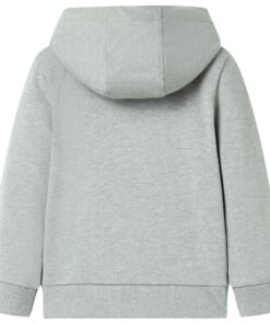 Kindervest met capuchon en rits 116 gemêleerd lichtkaki