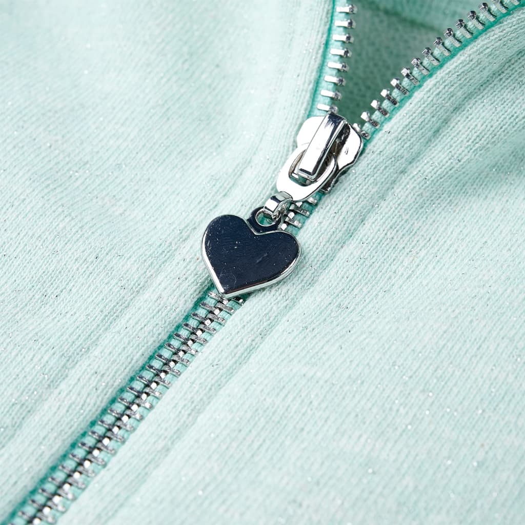 Kindervest met capuchon en rits 116 gemengd lichtmint - Image 5