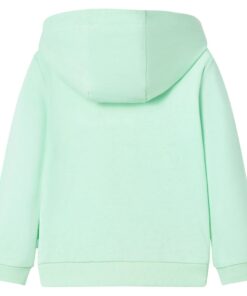 Kindervest met capuchon en rits 92 felgroen