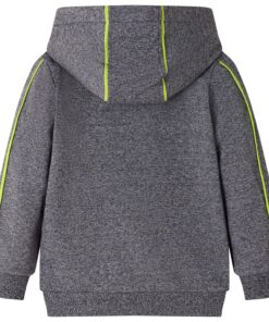 Kindervest met capuchon en rits 92 gemêleerd grijs