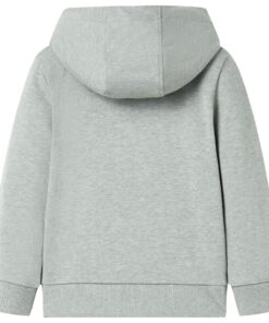 Kindervest met capuchon en rits 92 gemêleerd lichtkaki