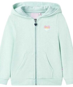 Kindervest met capuchon en rits 92 gemengd lichtmint