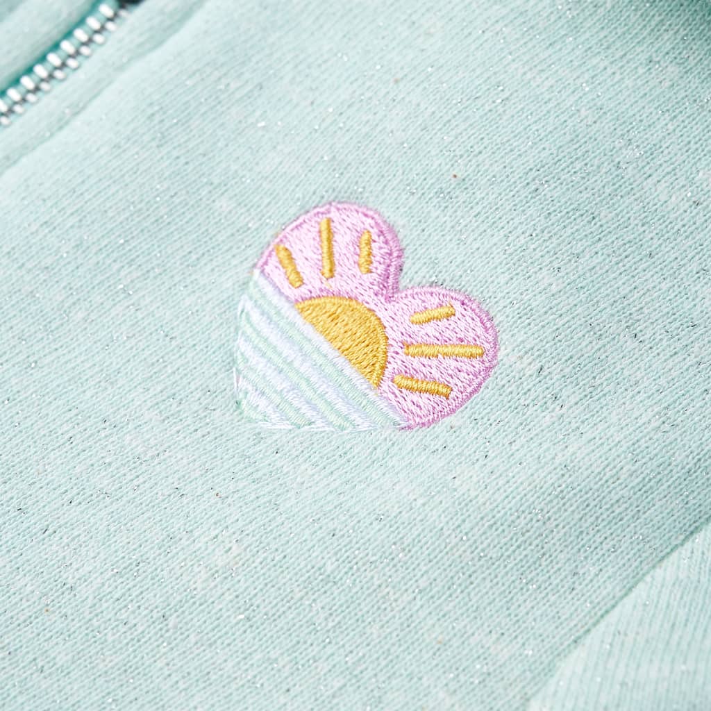 Kindervest met capuchon en rits 92 gemengd lichtmint - Image 4