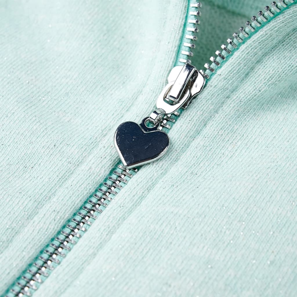 Kindervest met capuchon en rits 92 gemengd lichtmint - Image 5