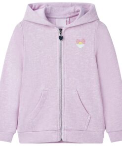 Kindervest met capuchon en rits 92 gemengd lila