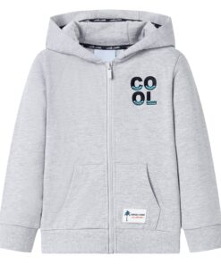 Kindervest met capuchon en rits 92 grijs