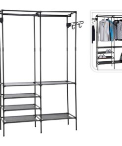 Kledingrek 108x36x170 cm Zwart