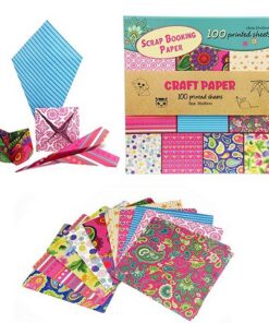 Knutselpapierset 100 Bedrukte Vellen 20x20cm