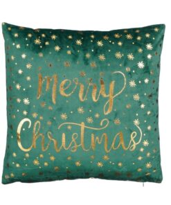 Kussen Merry Christmas 40x40x10 cm Groen