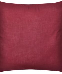 Kussenhoezen katoen 40 x 40 cm bordeauxrood 4 stuks