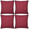 Kussenhoezen katoen 40 x 40 cm bordeauxrood 4 stuks