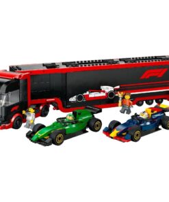 Alternative view of Lego City 60445 F1 Truck met RB20 en AMR24 F1 Auto's