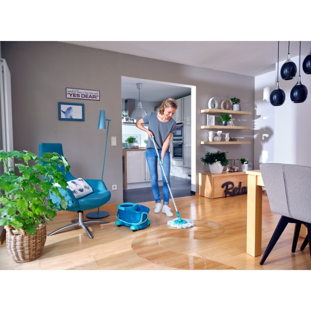 Leifheit 52102 Clean Twist Disc Mop Compleet Systeem met Wieltjes Blauw - Image 5
