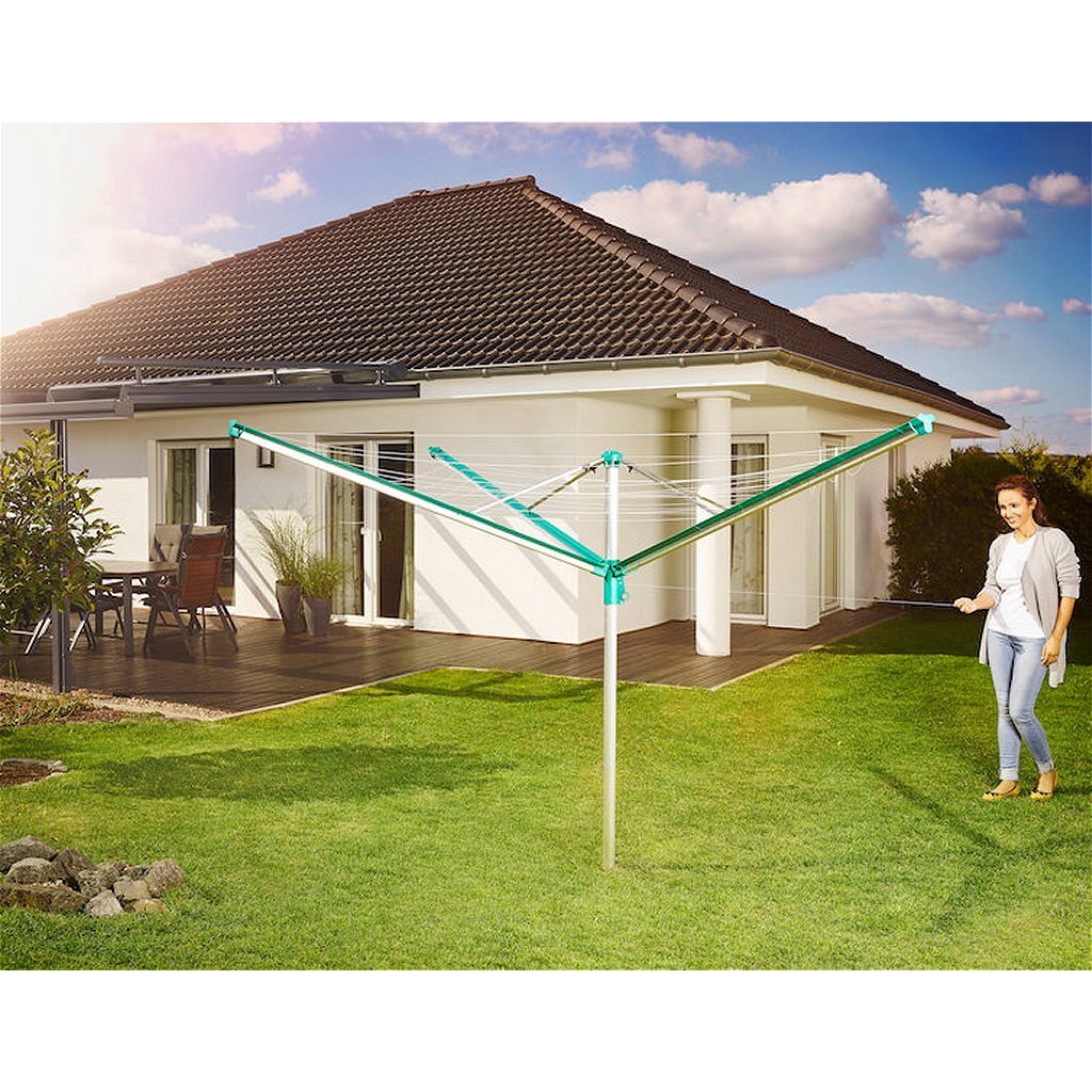 Leifheit 82007 Linomatic 500 Deluxe Droogmolen 50 m Drooglengte Groen/Zilver - Image 3