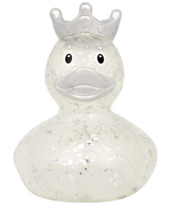 Alternative view of Lilalu Zilveren Glitter Badeend met Kroon