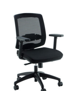 Linea Fabbrica New Malice 01 Zwart/Zwart Bureaustoel met 1D Armleuning