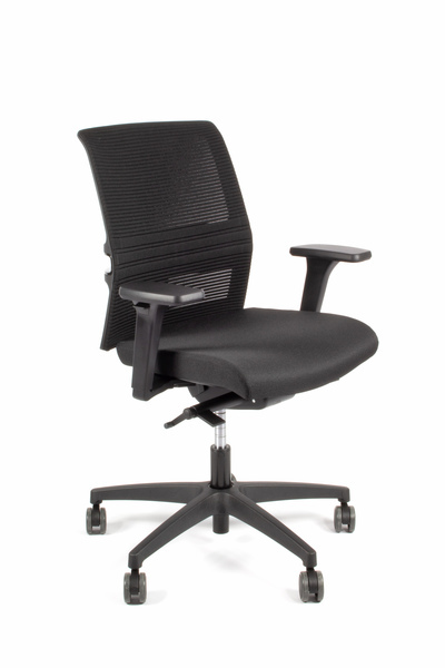 Linea Fabbrica Omnia 02 Zwart/Zwart Bureaustoel met 3D Armleuning - Image 2