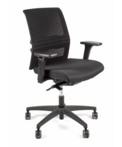 Linea Fabbrica Omnia 02 Zwart/Zwart Bureaustoel met 3D Armleuning