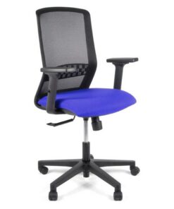 Linea Fabbrica Tekna 01 Zwart/Blauw Bureaustoel met 2D Armleuning