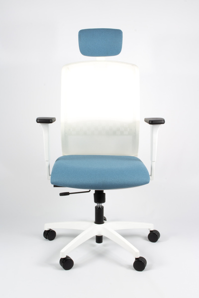 Linea Fabbrica Tekna White 01/PT Lichtblauw/Wit Bureaustoel met 3D Armleuning + Hoofdsteun - Image 3