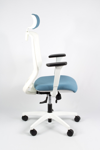 Linea Fabbrica Tekna White 01/PT Lichtblauw/Wit Bureaustoel met 3D Armleuning + Hoofdsteun - Image 4