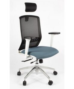 Linea Fabbrica Tekna White 01/PT Zwart/Antraciet Bureaustoel met 3D Armleuning + Hoofdsteun