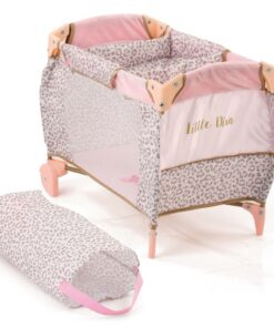 Little Diva Opvouwbare Poppenbedje 41x28x12 cm Roze/Goud