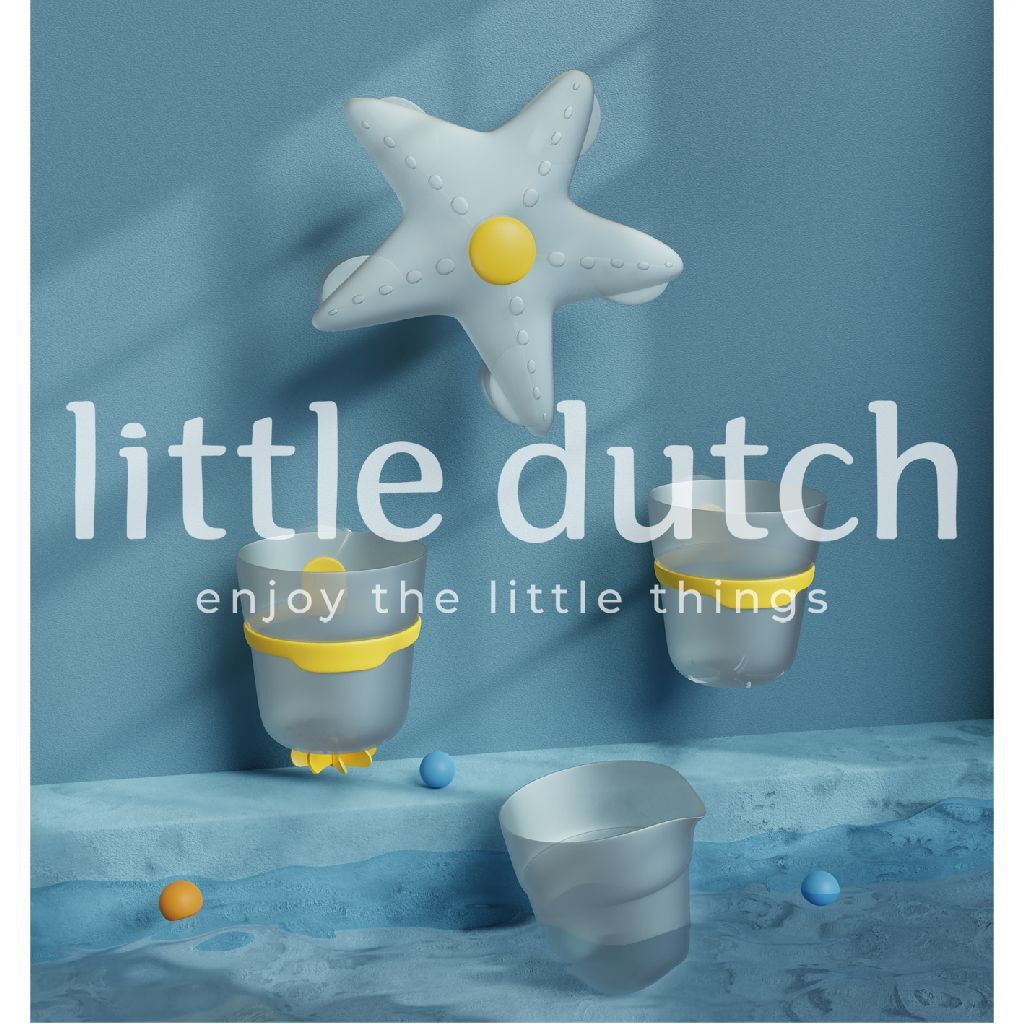 Little Dutch Badwand Bekers Zeester Blauw